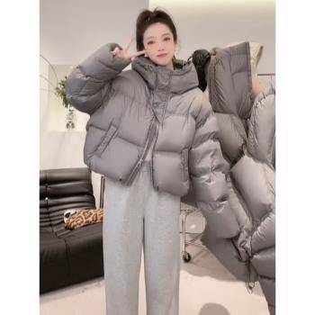 高階感連帽短款小個子外套羽絨服