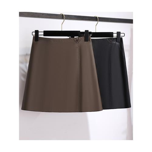 咖色低腰pu小皮短裙女2026年早春季新款a字版半身包臀裙褲小個子