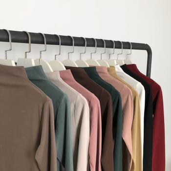半高領純色長袖修身上衣服打底衫