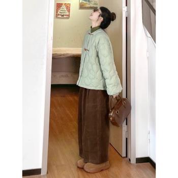 小個子牛角扣菱格羽絨服冬季女2025新款高階感超好看白鴨絨短外套