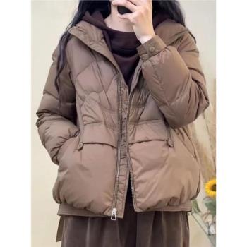 百搭時尚羽絨棉服女2025冬季新款保暖小個子棉襖輕薄立領短款外套