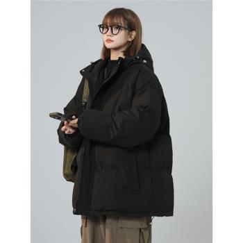 森馬旗下minette棉衣女冬季加厚保暖寬松連帽羽絨棉服麵包服外套