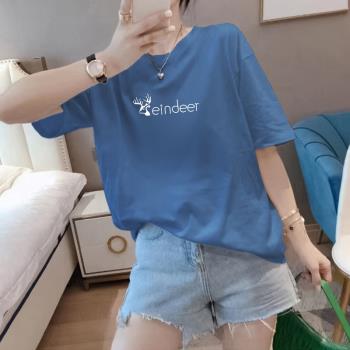 2023年新款純棉夏季短袖t恤衫中老年媽媽裝大碼女裝寬松時髦上衣