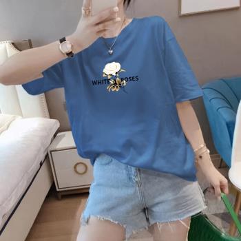 中老年女裝夏季新款純棉短袖T恤胖媽媽寬松時尚大碼減齡洋氣上衣