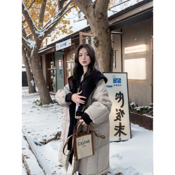 中長款女冬季寬松外套設計感棉服