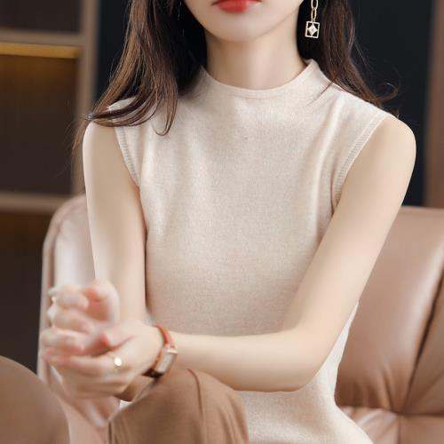 春夏新款女士背心吊帶打底衫套頭無袖上衣修身針織衫內搭顯瘦馬甲