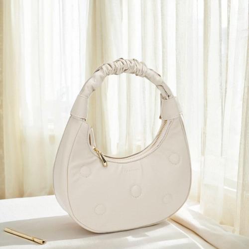 JANYO/杰有真皮腋下包休閑手提包包女士百搭月牙包2025新款手腕包