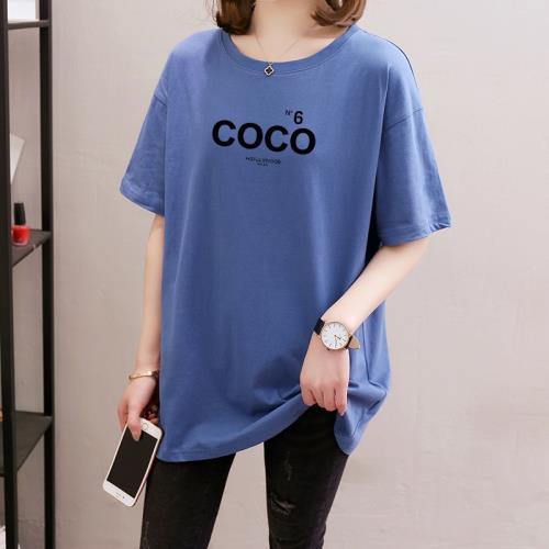 100%全棉240斤胖mm中長款寬松短袖t恤女夏季大碼純棉上衣服ins潮