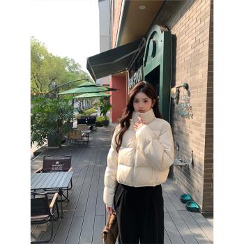 alex stevens肯豆風短款羽絨服女90白鴨絨冬季寬松加厚麵包服外套