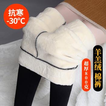 秋冬大碼羊羔絨加厚一體保暖棉褲