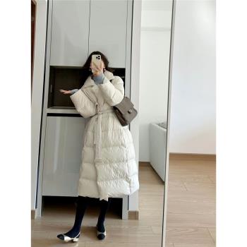 中長款寬松翻領保暖外套羽絨服