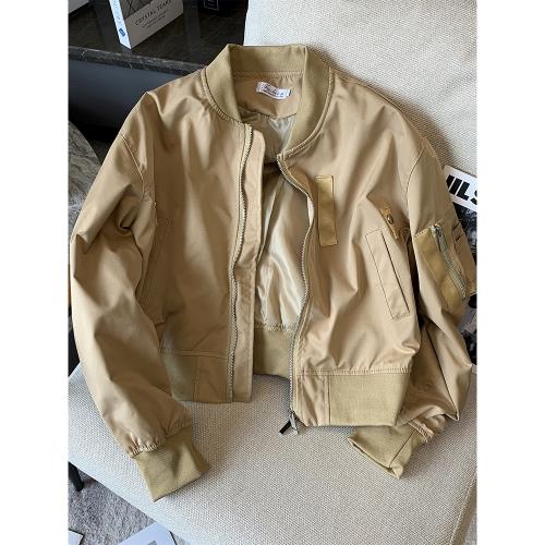 美式復古拼接飛行員夾克女2025年秋冬新款寬松休閑棒球服短外套潮