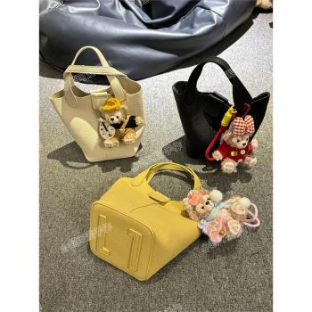 秋冬包包女夏2025新款時尚個性菜籃子手提柔軟質感單肩斜挎水桶包