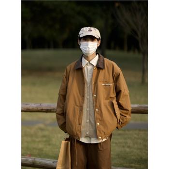 復古羽絨服翻領短款教練外套工裝