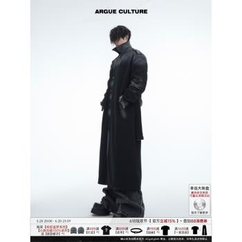 ArguE CulturE 重磅復古做舊廓形加厚長款過膝風衣外套寬松大衣男