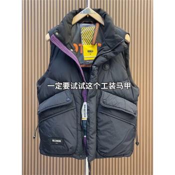 羽絨加厚百搭立領馬甲男士冬季工裝大口袋休閑百搭白鴨絨外套坎肩