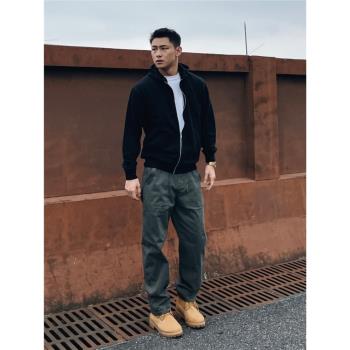 GTAL美式休閑硬漢工裝水洗破壞街頭直筒男士純色做舊牛仔磨毛長褲