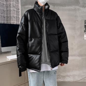 冬季加厚短款潮流寬松皮衣羽絨
