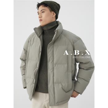 (免運)2024年冬季三防塗層90白鴨絨短款羽絨服男輕薄保暖麵包服加厚外套