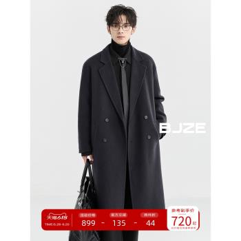 (免運)[鵝絨內膽/加長款]BJZE伯爵卓爾24冬季100全羊毛雙面呢大衣男外套