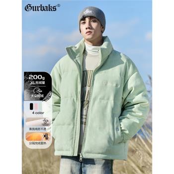 (免運)GURBAKS秋冬新款麂皮絨羽絨服男女同款加厚情侶美式復古潮牌外套