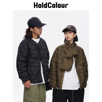 (免運)Hold Colour美式潮牌三防水輕薄帶圍巾羽絨服男女ins潮流鴨絨外套