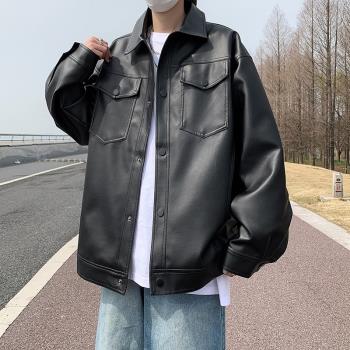 皮衣寬松美式復古設計感春秋機車