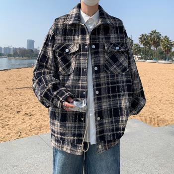 法式小香風春秋情侶裝毛呢外套