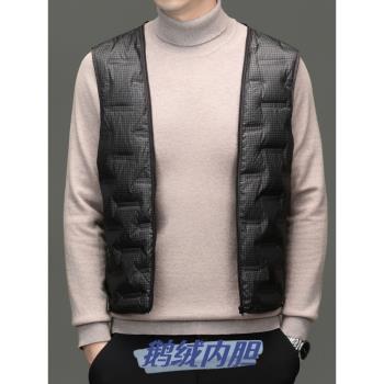 翻領商務休閑工裝羽絨服真皮皮衣