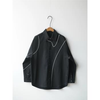 潮牌休閑設計感衣服男士長袖襯衫
