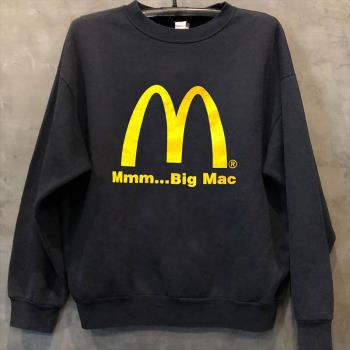 潮牌復古漢堡ins小眾連帽衛衣