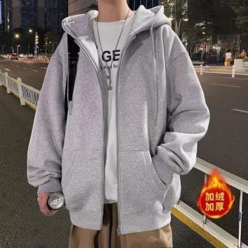 秋冬季大碼寬松拉鏈休閑開衫衛衣