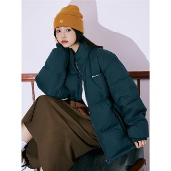 lemanism三防綠色羽絨服男女輕薄冬季情侶短款保暖外套加厚麵包服