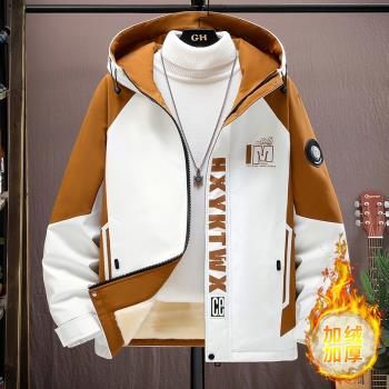 工裝外套男士韓版潮流上衣服2023春秋季新款潮牌寬松百搭休閑夾克