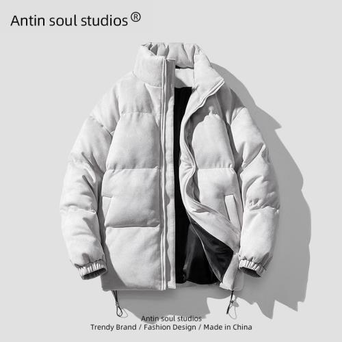 麂皮絨棉衣男士秋冬季潮牌美式立領加厚棉服冬裝保暖棉襖情侶外套