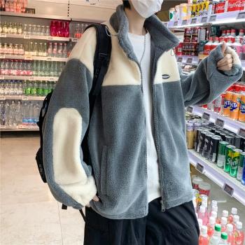 羊羔絨秋冬加厚韓版男款帥氣棉衣