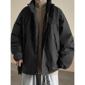 撞色棉服冬季加厚羽絨外套沖鋒衣