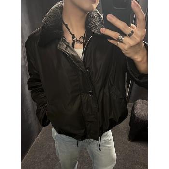 Our Legacy毛絨翻領夾克短寬休閑寬松加厚秋冬保暖棉服外套風衣