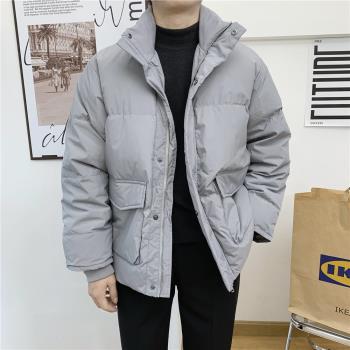 加厚拉鏈立領外套韓版男裝羽絨服