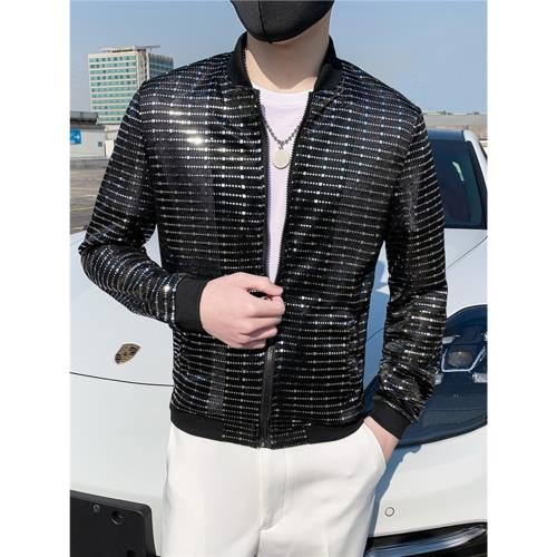 夜店舞臺修身韓版潮流立領演出服