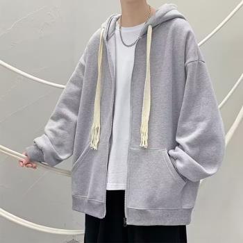 男士外套春秋季ins連帽開衫衛衣