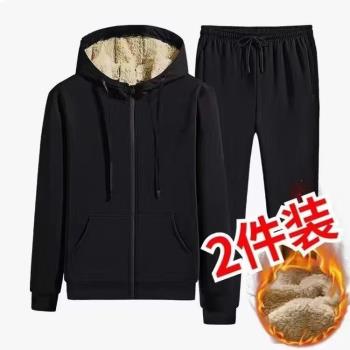 中老年冬季休閑運動服衛衣套裝