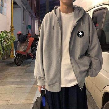 衛衣寬松連帽加肥ins港風開衫