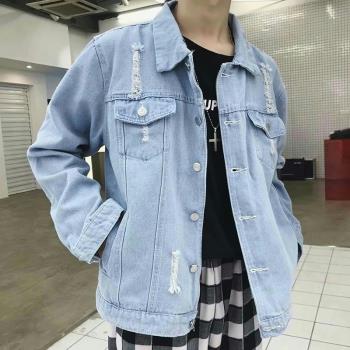 bf牛仔外套春秋寬松港風復古工裝