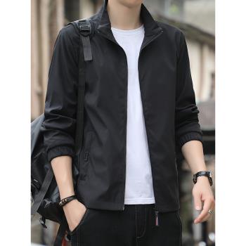 香港夾克男士2024春季休閑立領衣服潮流韓版百搭春秋款上衣外套
