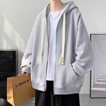 休閑秋季oversize開衫連帽衛衣