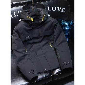 潮牌保暖防寒簡約時尚連帽羽絨服