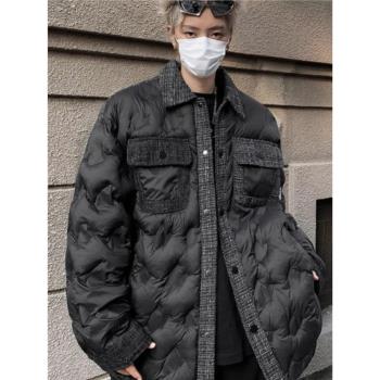 小香風棉服男冬季新款美式復古加厚工裝棉衣外套保暖寬松翻領棉襖