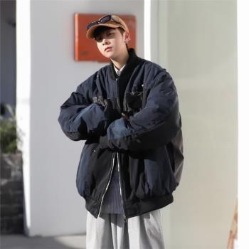 美式復古刺繡飛行夾克外套男女冬季ins潮牌加厚寬松vibe風棒球服