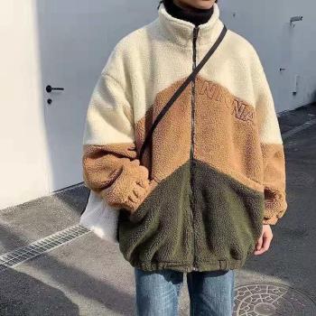 男款冬季加厚羊羔絨外套棉襖